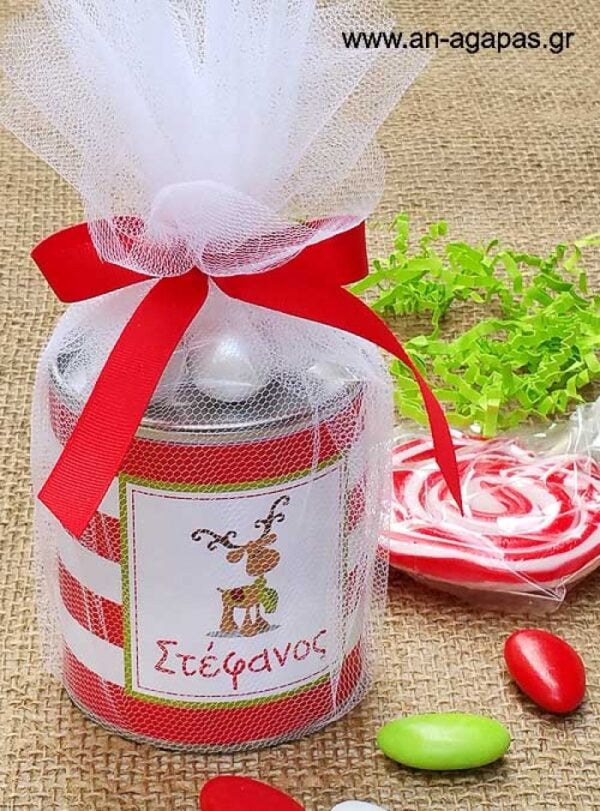 Μπομπονιέρα  βάπτισης  κουμπαράς  Christmas  Fun