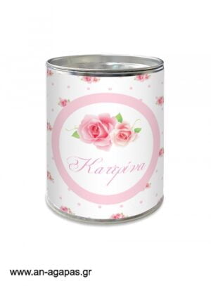Μπομπονιέρα  βάπτισης  κουμπαράς  Garden  Roses