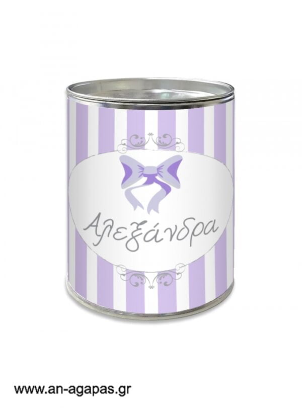 Μπομπονιέρα  βάπτισης  κουμπαράς  Lavender  Bow