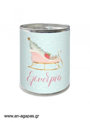 Μπομπονιέρα βάπτισης κουμπαράς Mint Sleight Christmas
