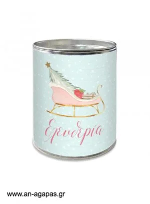 Μπομπονιέρα βάπτισης κουμπαράς Mint Sleight Christmas