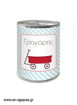 Μπομπονιέρα  βάπτισης  κουμπαράς  Red  Wagon 