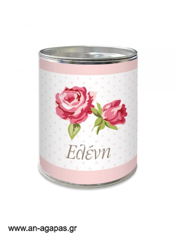 Μπομπονιέρα  βάπτισης  κουμπαράς  Romantic  Flowers