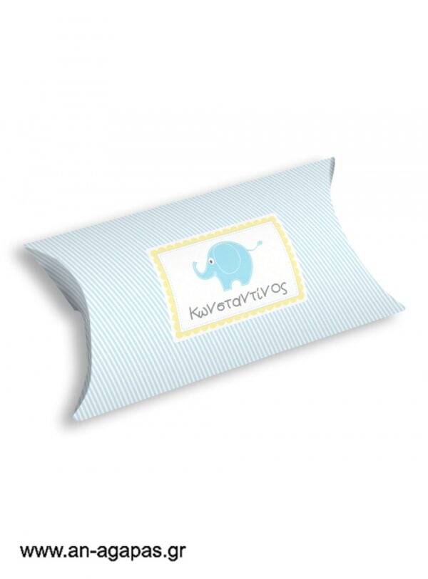 Μπομπονιέρα  βάπτισης  κουτί  μπομπέ  Baby  Elephant  Blue