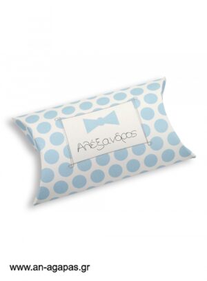 Μπομπονιέρα  βάπτισης  κουτί  μπομπέ  Blue  Dots  &  Stripes