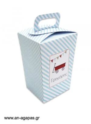 Μπομπονιέρα  βάπτισης  κουτί  τσαντάκι  Red  Wagon 