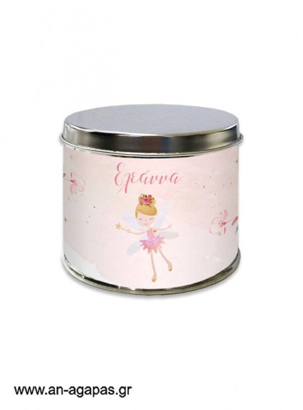 Μπομπονιέρα βάπτισης μεταλλικό κουτί Blossom Fairies