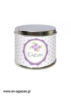 Μπομπονιέρα  βάπτισης  μεταλλικό  κουτί  Lavender  Blossom 