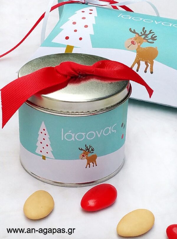 Μπομπονιέρα  βάπτισης  μεταλλικό  κουτί  Merry  Wishes
