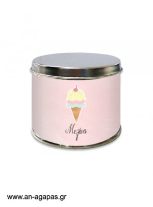 Μπομπονιέρα  βάπτισης  μεταλλικό  κουτί  Pastel  Ice-cream