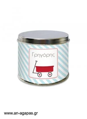 Μπομπονιέρα  βάπτισης  μεταλλικό  κουτί  Red  Wagon 