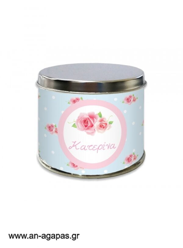 Μπομπονιέρα  βάπτισης  μεταλλικό  κουτί  Shabby  Chic