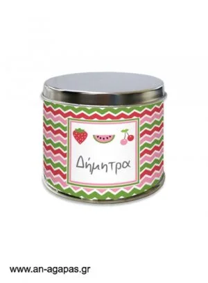 Μπομπονιέρα  βάπτισης  μεταλλικό  κουτί  Summer  Fruit 