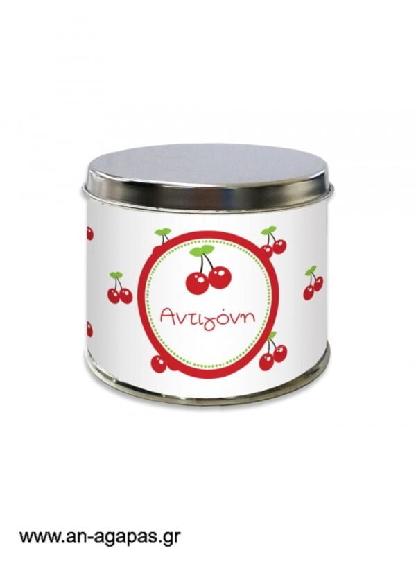 Μπομπονιέρα  βάπτισης  μεταλλικό  κουτί  Sweet  Cherry
