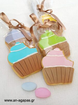 Μπισκότο  δαγκωμένο  cupcake  ροζ 