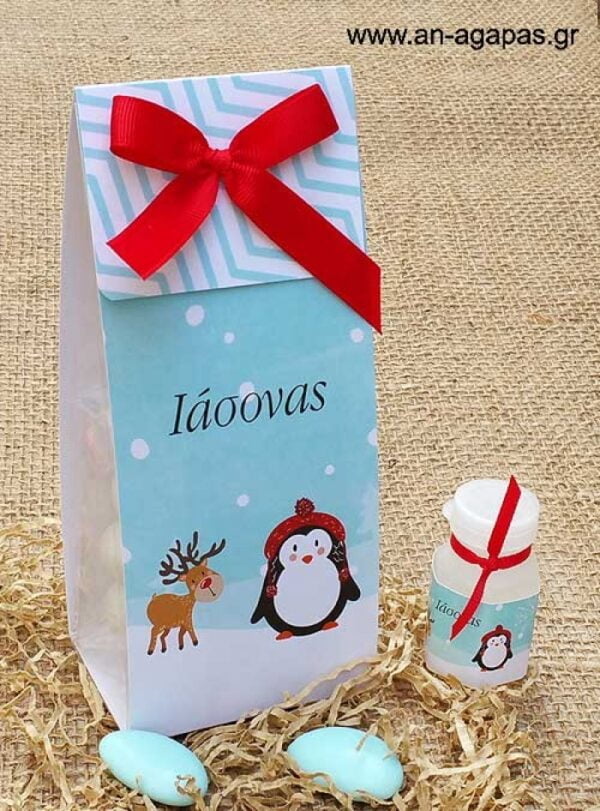 Μπομπονιέρα  δωράκι  με  bubbles  Winter  Pals