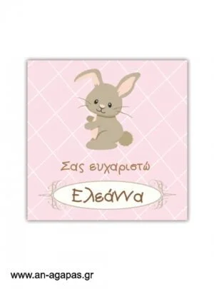 Ευχαριστήριο  καρτελάκι  Funny  Bunny  Girl 