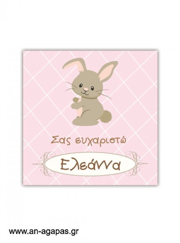 Ευχαριστήριο  καρτελάκι  Funny  Bunny  Girl