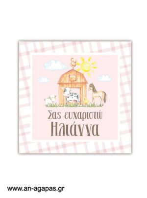 Ευχαριστήριο καρτελάκι Girl in the Farm