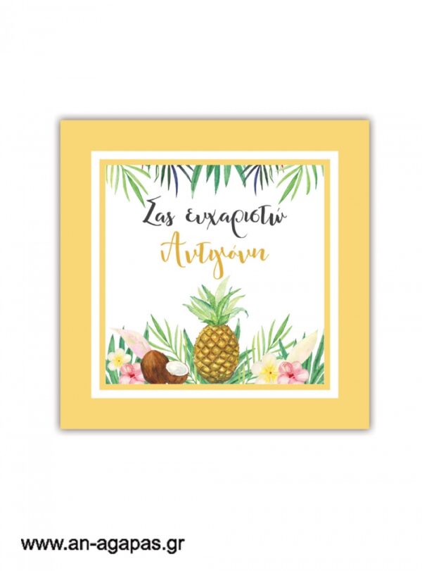 Ευχαριστήριο  καρτελάκι    Tropical  Pineapple