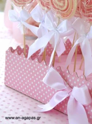 Χάρτινο καφασάκι πουά ροζ