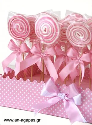 Χάρτινο καφασάκι πουά ροζ