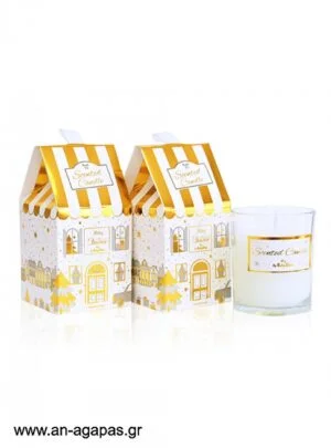 Χριστουγεννιάτικο κερί σπιτάκι Luxury χρυσό 