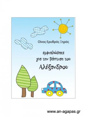 Ετικέτα κρασιού αγόρι αεροπλανάκι