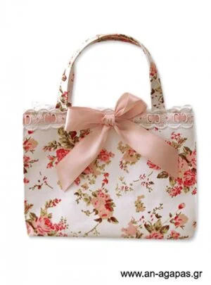 Τσαντάκι  μαρτυρικών  ροζ  εμπριμέ 