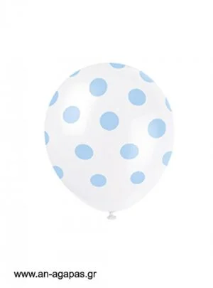 Μπαλόνια  σε  πουά  σιέλ  χρώμα 