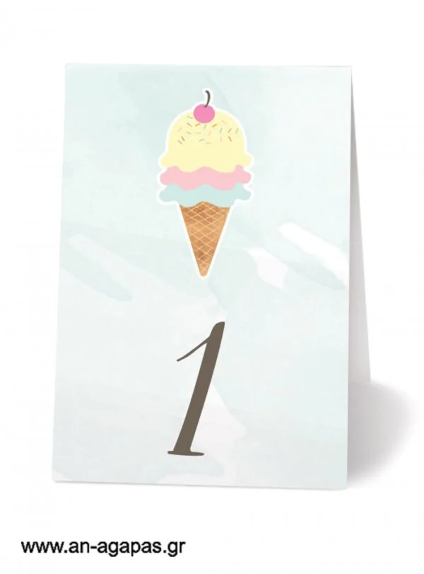 Αρίθμηση  τραπεζιού  Pastel  Ice-cream