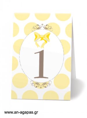 Αρίθμηση  τραπεζιού  Yellow  Dots  &  Stripes