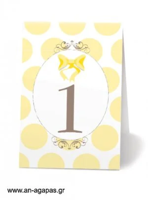   Αρίθμηση  τραπεζιού  Yellow  Dots  &  Stripes 