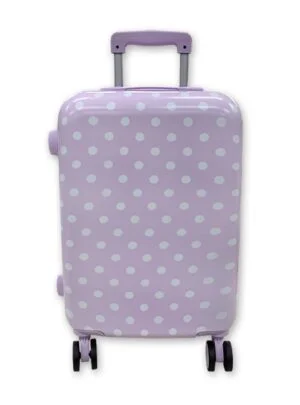 Βαλίτσα  τρόλευ  ροζ  με  πουά  λευκό 