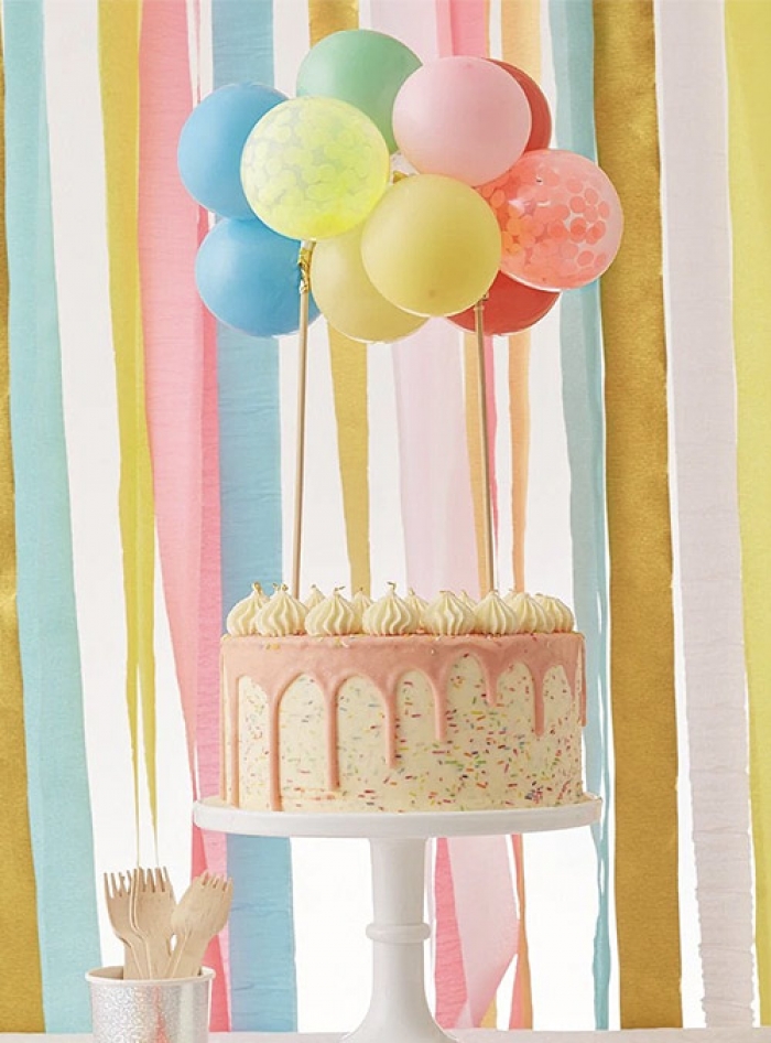 Cake  Topper  Rainbow  Balloon