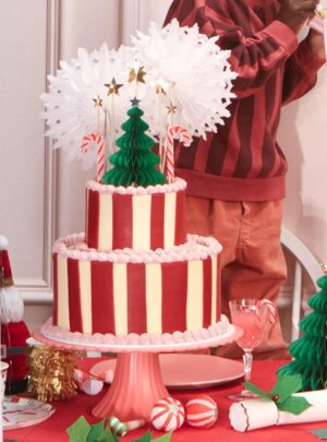 Cake Topper Set Christmas Honeycomb, 10τμχ