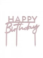 Cake Topper Ροζ Happy Birthday