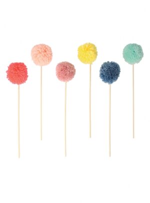 Cake Toppers Multi Pompom, 6τμχ