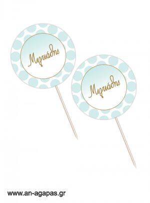 Cupcake  Toppers  Aqua  Dots