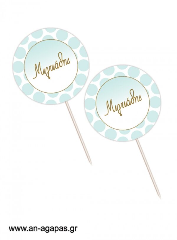 Cupcake  Toppers  Aqua  Dots