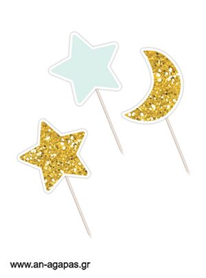 Cupcake Toppers Aqua Sky