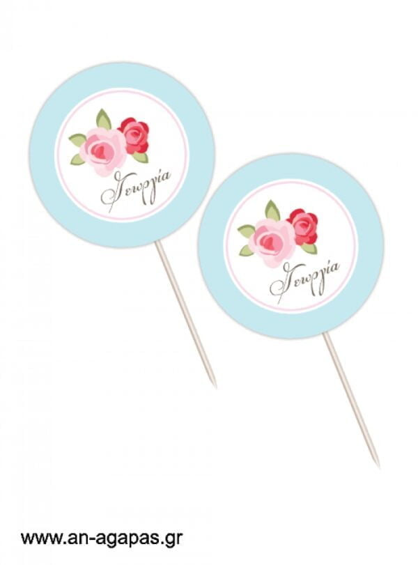 Cupcake  Toppers    Blossom  in  Blue