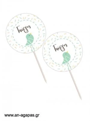 Cupcake  Toppers  Blue  Bird 