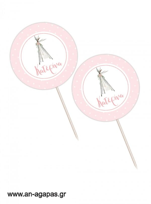 Cupcake  Toppers    Boho  Girl