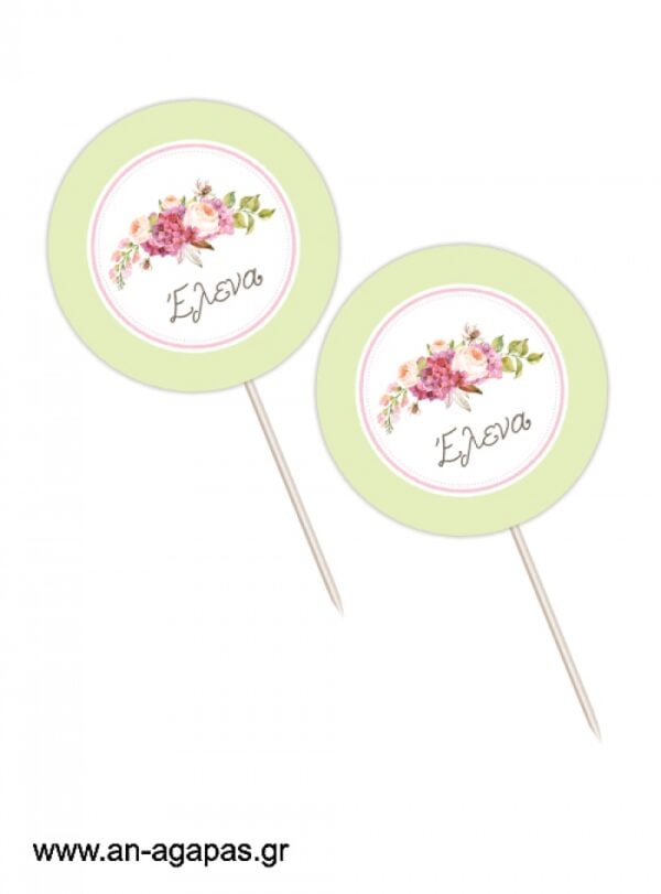 Cupcake  Toppers    Bouquetin  Green