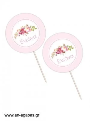 Cupcake  Toppers    Bouquetin  Pink 
