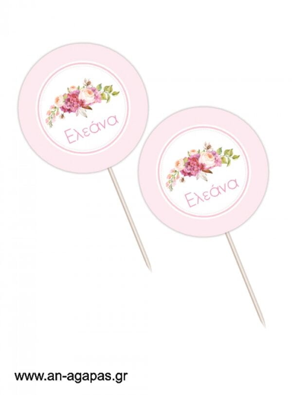 Cupcake  Toppers    Bouquetin  Pink