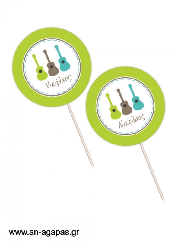 Cupcake  Toppers    Guitar