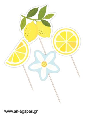 Cupcake Toppers Lemon in Blue