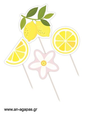 Cupcake Toppers Lemon in Pink